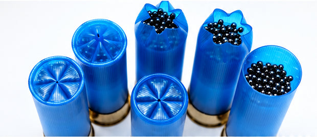 Illustrative blue shotshell profiles from the approved design